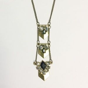 Brass Tiered Chandelier Necklace